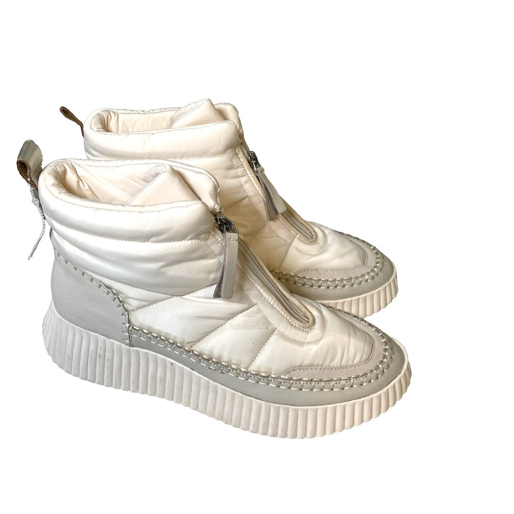 Dolce Vita Boots Women's 11 Devlin Platform Puffer High-Top Sneakers‎ White Zip